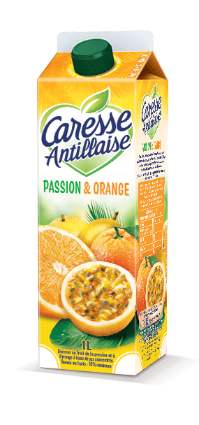 Jus de fruits Passion & Orange / Jus passion et orange / Jus fruit de la passion - Caresse Antillaise, jus de fruits , compotes et sorbets