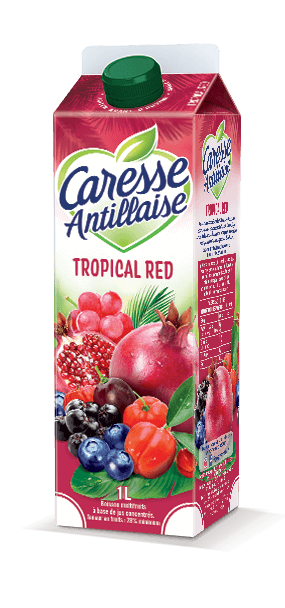 Jus Red / Jus Tropical Red - Raisin rouge, grenade, acaï, aronia, acérola, myrtille, citron vert - Caresse Antillaise, jus de fruits , compotes et sorbets